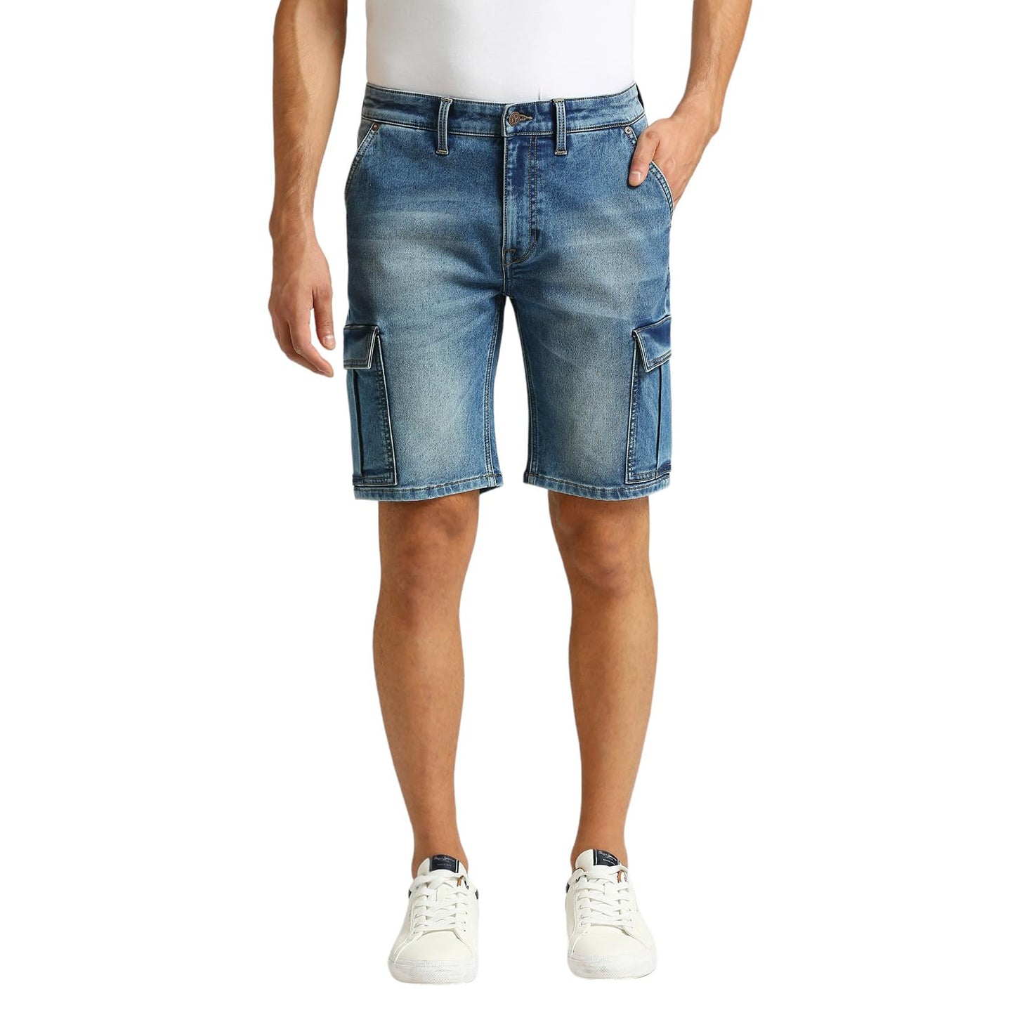 Pepe Jeans Chinox Shorts Regular Fit Mid Waist Shorts Light Indigo Blue
