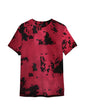 Juneberry Cotton Blend Regular Fit Half Sleeves Round Neck Tie & Dye T-Shirt For Women (Maroon)