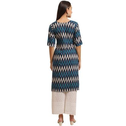 Patlani WomenS A-Line-Crepe Kurti. White