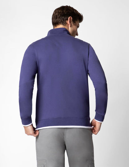 FYLTR Mens Casual Stand Collar Jacket With Rib Details - Full Zipper | Full Sleeve Branding | Casual Winterwear For Men