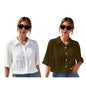 Toplot Shirt For Women || V-Collar Solid Crop For Woman || Half Sleeves For Women || Oversized Shirt For Woman (V-Crop-Shirt-518