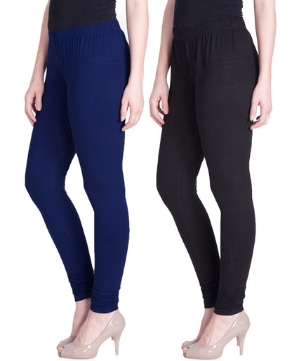 Lyra Cotton Premium Churidar Leggings For Women (Pack Of 2)