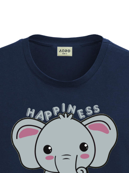 ADRO T Shirts for Boys & Girls | Elephant Printed T-Shirt | Ages 3-14 | 100% Cotton Round Neck Tshirt for Boys |KRN-L2-FINDS-NB-