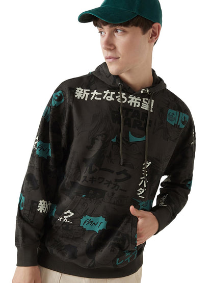 Bewakoof Official Star Wars Merchandise Mens Graphic Printed Oversized Fit Full Sleeve Hooded Poly Cotton Hoodies_644651_Brown_