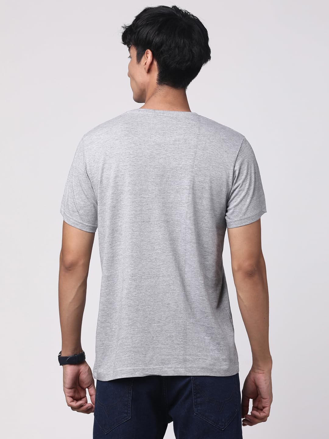 ADRO Men's Biker Design Printed 100% Cotton T-Shirt - Regular Fit, Printed T-Shirts for Men (RN24-KTM-GR_Grey)