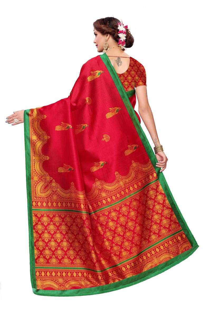 ANNI DESIGNER Women's Printed Saree and Printed Kurti (RUTI-SK-6M (5))