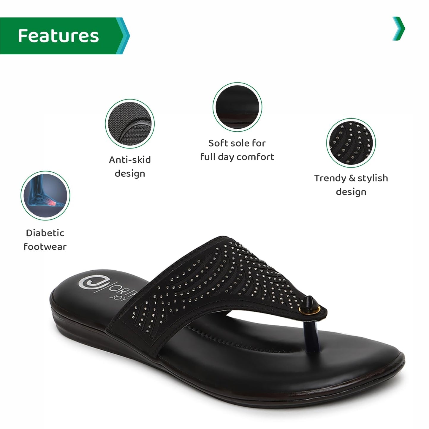Ortho Joy Fancy Doctor Slipper For Women | Fancy Comfortable Footwear For Women