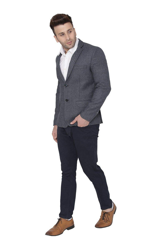 WINTAGE Mens Tweed Casual and Festive Blazer Coat Jacket : Blue