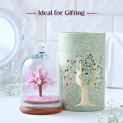 Astrotalk Rose Quartz Dome Crystal Tree | Nurture Bonds & Inner Peace | Feng Shui Items for Good Luck | Housewarming Gifts | Aesthetic Home Decor Items | Valentine Gift for Girlfriend