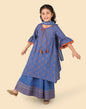 Fabindia Girl's Cotton Printed Regular Fit Pallazo Set (1032852BLUE_Blue