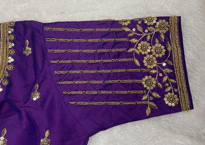 Pujia Mills Womens Readymade Bridal Embroidery Blouse Multi Coding maggam Work moti Work Indian Ethnic Designer Stitched Readym