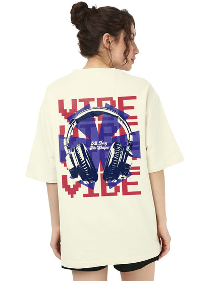 Bewakoof Heavy Duty 1.0 WomenS Graphic Print Oversized Fit Half Sleeve Round Neck Cotton Terry T-Shirt_1004240_Beige_3Xl