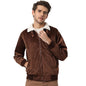 Campus Sutra Mens Solid Brown Fleece Puffer Regular Fit Bomber Jacket For Winter Wear | Standing Collar | Full Sleeve | Zipper