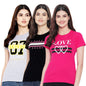 Preneum Womens Cotton Regular Fit Latest Graphic Stylish Printed Short Sleeves Casual T-Shirt || Trendy & Styling (Pack 3), Gre