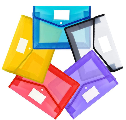 Fedus Document Holder Envelope Folder,File Storage Bag Withsnap Button Transparent Plastic File For Document File Holder/Documen