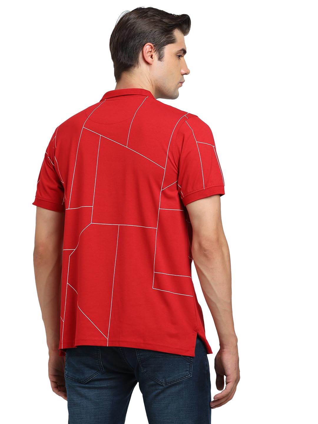 Turtle Men Knitted Slim Fit red Polo T-Shirt