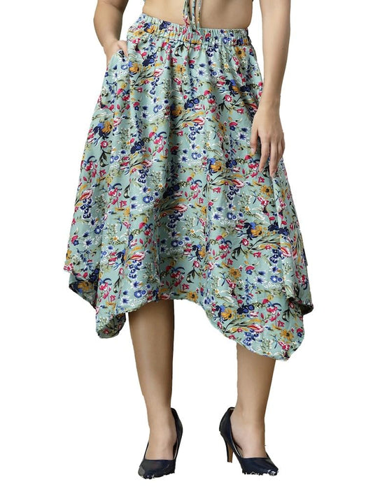 OOMPH! Long Skirts for Women Blue - msk179