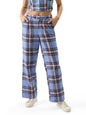 The Souled Store Lilac Blossom Women and Girls Straight Fit High Rise Cotton Checkered Pants