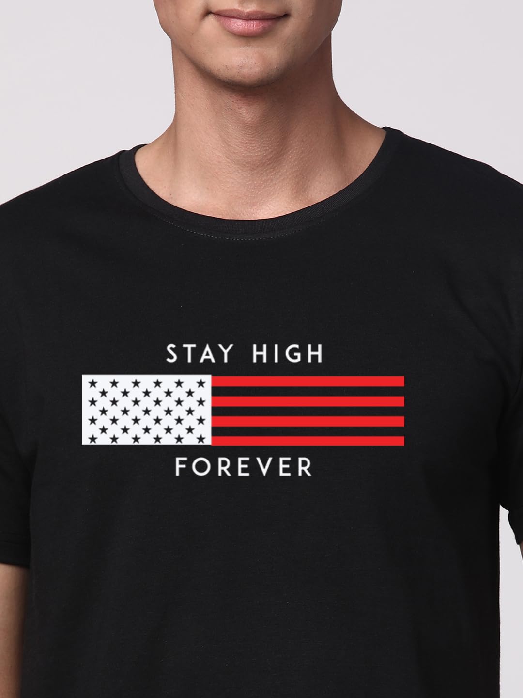 ADRO Mens Flag Printed Cotton T-Shirt_RN24-L2-FLAG-BL