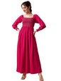 Sheetal Associates WomenS Casual Square Neck Crepe Solid Fit & Flare Dress Hot Pink