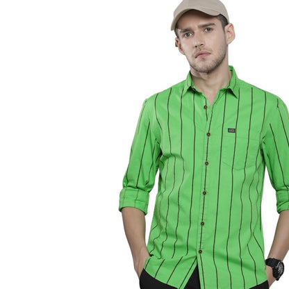 The Indian Garage Co Men Green Printed Slim Fit Cotton Casual Shirt