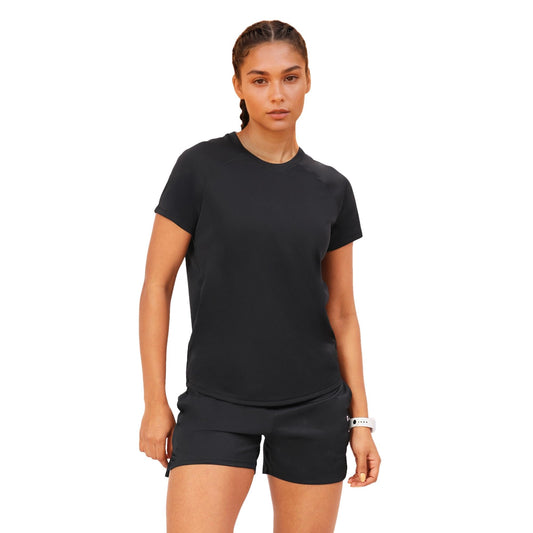 Enamor Womens Solid Relaxed Fit T-Shirt (A314_Jet Black