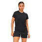 Enamor Womens Solid Relaxed Fit T-Shirt (A314_Jet Black