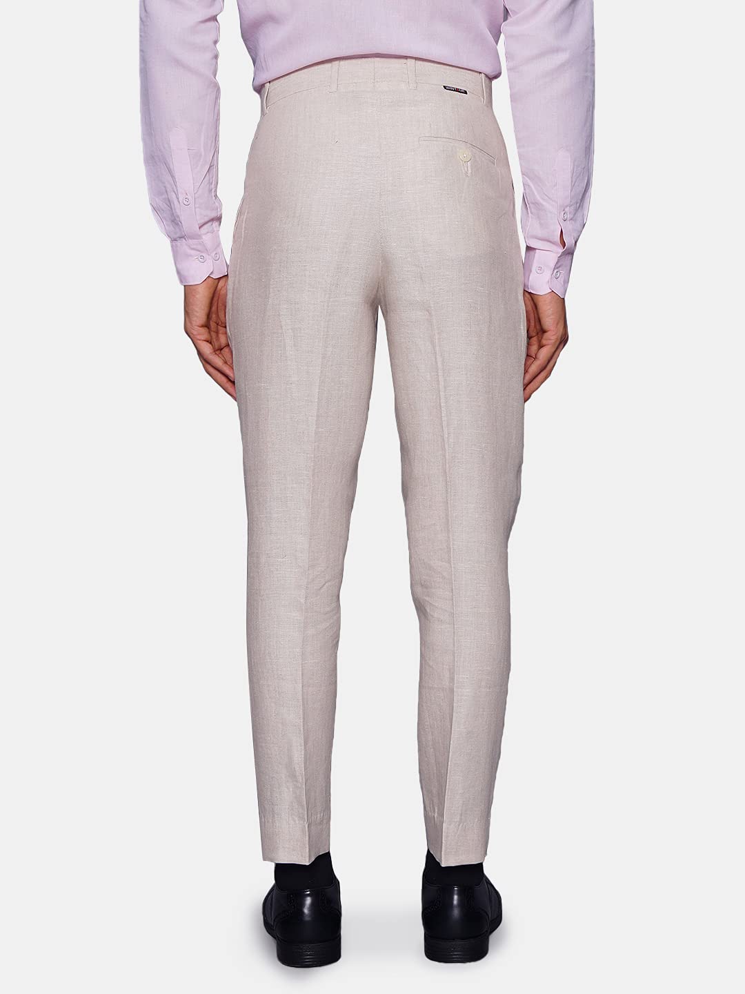 WINTAGE Mens Regular Fit Linen Pants Natural