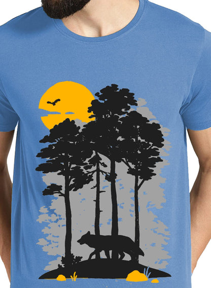 ADRO Mens Sun Printed Cotton T-Shirt (RN22-1-SUN-SK_SkyBlue)