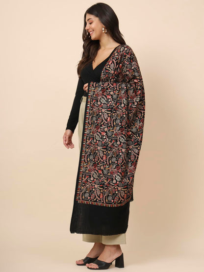 Pashmoda Women Gilkaari Pure Wool Embroidered Shawl (Size 101X203 CM)