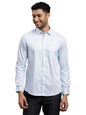 Turtle Men 100% Cotton Regular Fit Light Blue Printed Full Sleeve Formal Shirt