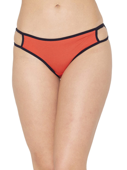 Clovia Womens Cotton Classic Bikini Style Underwear (Pack of 1) (PN1298A04S_Red_S)