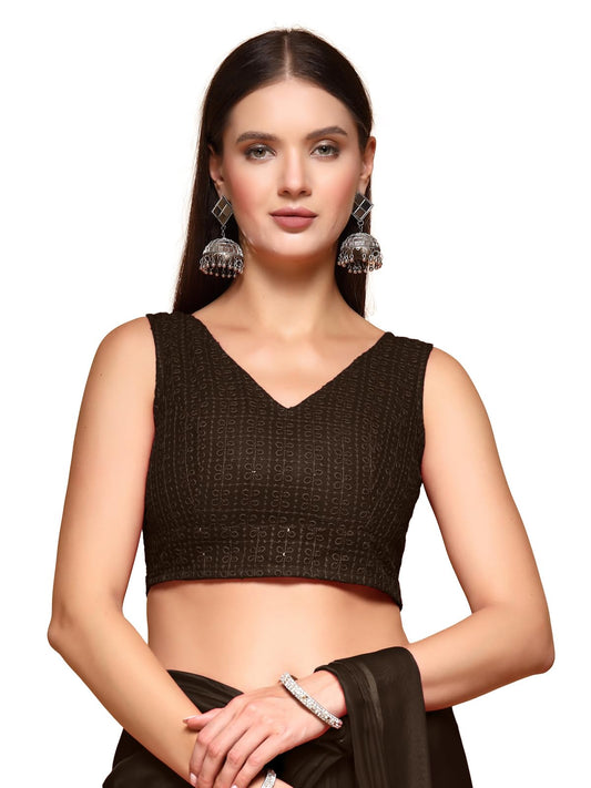 Oomph! Readymade Blouse For Women, Cotton, Sleeveless, V-Neck, Rbbl601