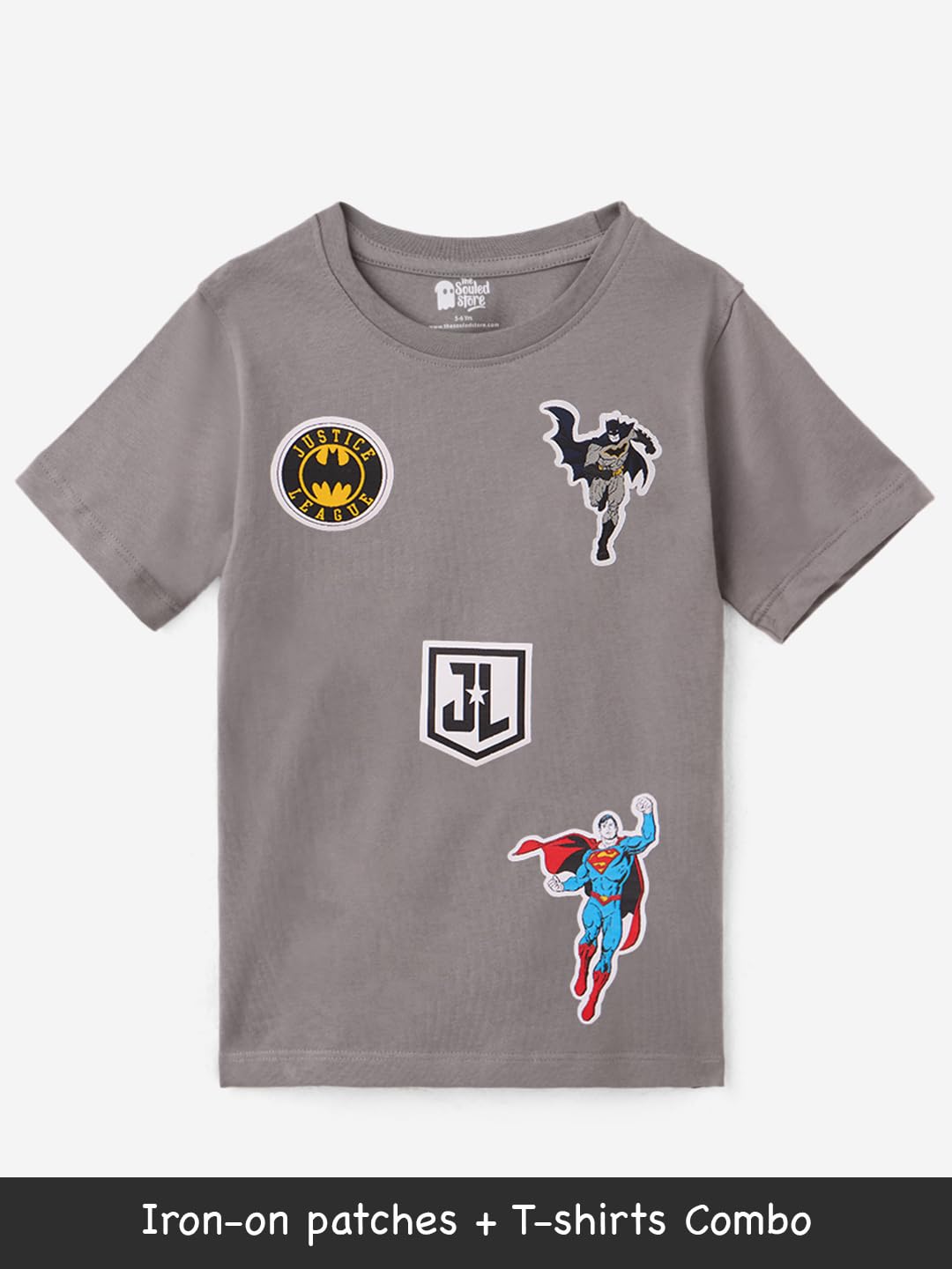 The Souled Store DC: Justice League Regular Fit Graphic Printed Half Sleeve Boys Cotton T-Shirts