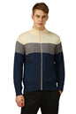 Dennis Lingo Men Multi Colorblock Slim Fit Full Sleeve Mock Collar Pullover Sweater Multicolour