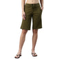 Enamor Essentials Womens Mid Rise Slim Fit Breathable Stretch Cotton Knee Length City Shorts with Invisible Zipper Pockets- E04