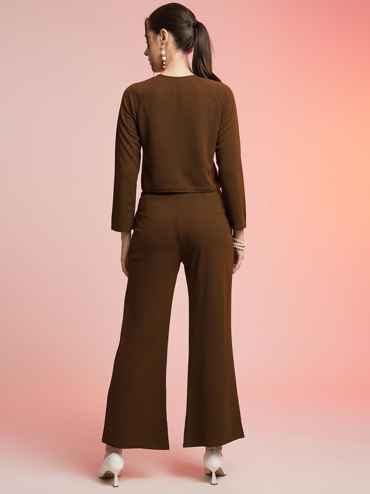 Selvia Womens Co-ords Set|Lycra Crop Top & Trouser Set|Casual Co-ords Set for Women|Two Piece Co-ord Set|Crop Top & Bottom Set(