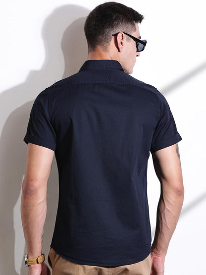 Thomas Scott | Mens | Solid Color | Regular Fit | 100% Cotton | Short Sleeve | Spread Collar | Shirts for Men (Available in Plu