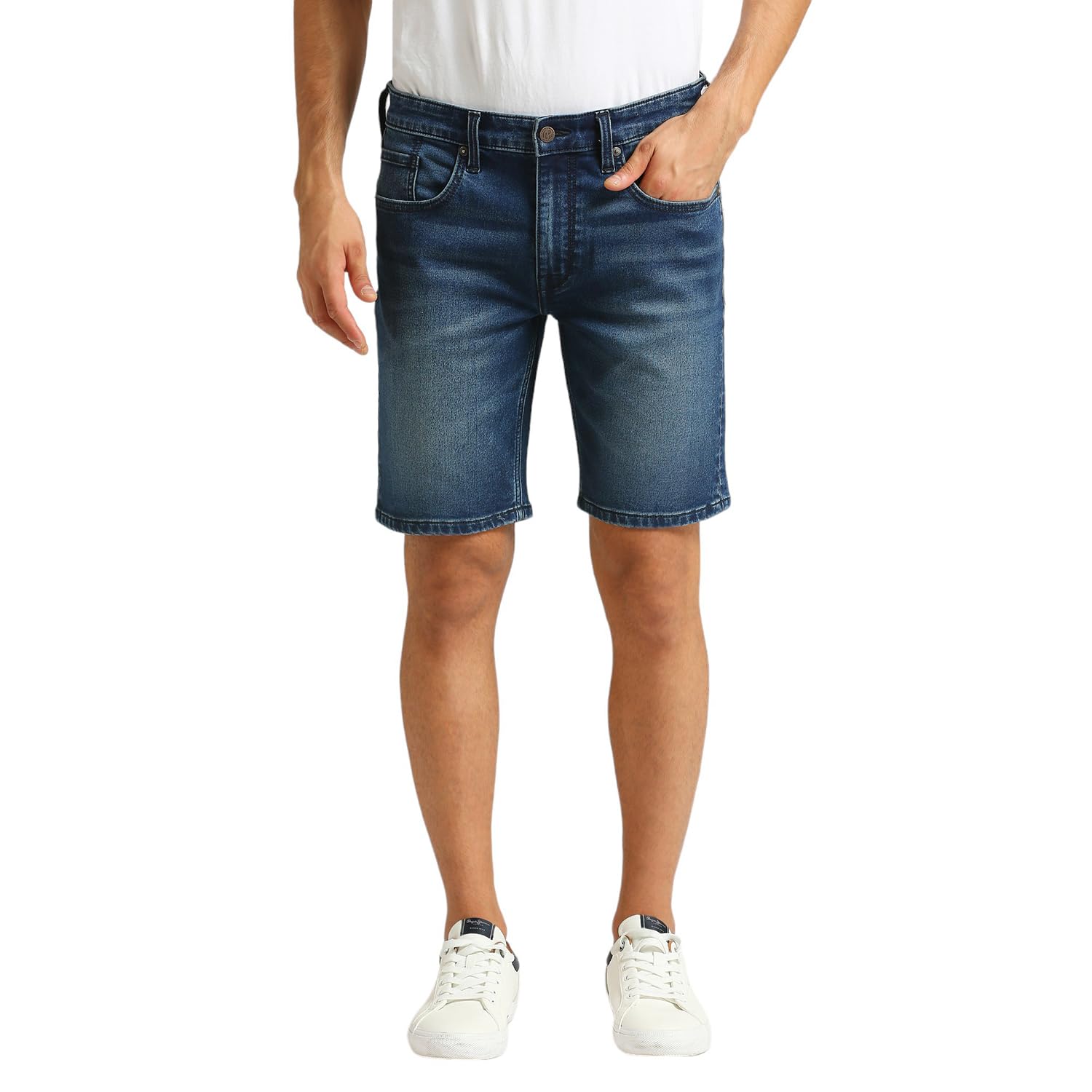 Pepe Jeans MenS Boyfriend Shorts (Pm801136Q03_Tinted Dark Used_Mid Indigo Blue