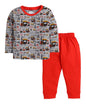 BUMZEE Red & Grey Boys Full Sleeves T-Shirt And Pajama Set Age - 6-12 Months