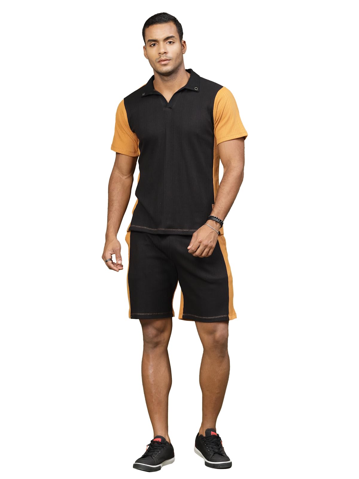 Rigo Waffle Knit Self Textured Co-Ord Set For MenS | Night Suit Set For MenS | Lounge-Wear Nightdress Pajama Set For MenS | N