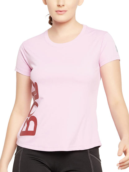 Clovia Womens Comfort Fit Activewear Short Sleeve Sports T-Shirt (AT0160A12_Purple_S)