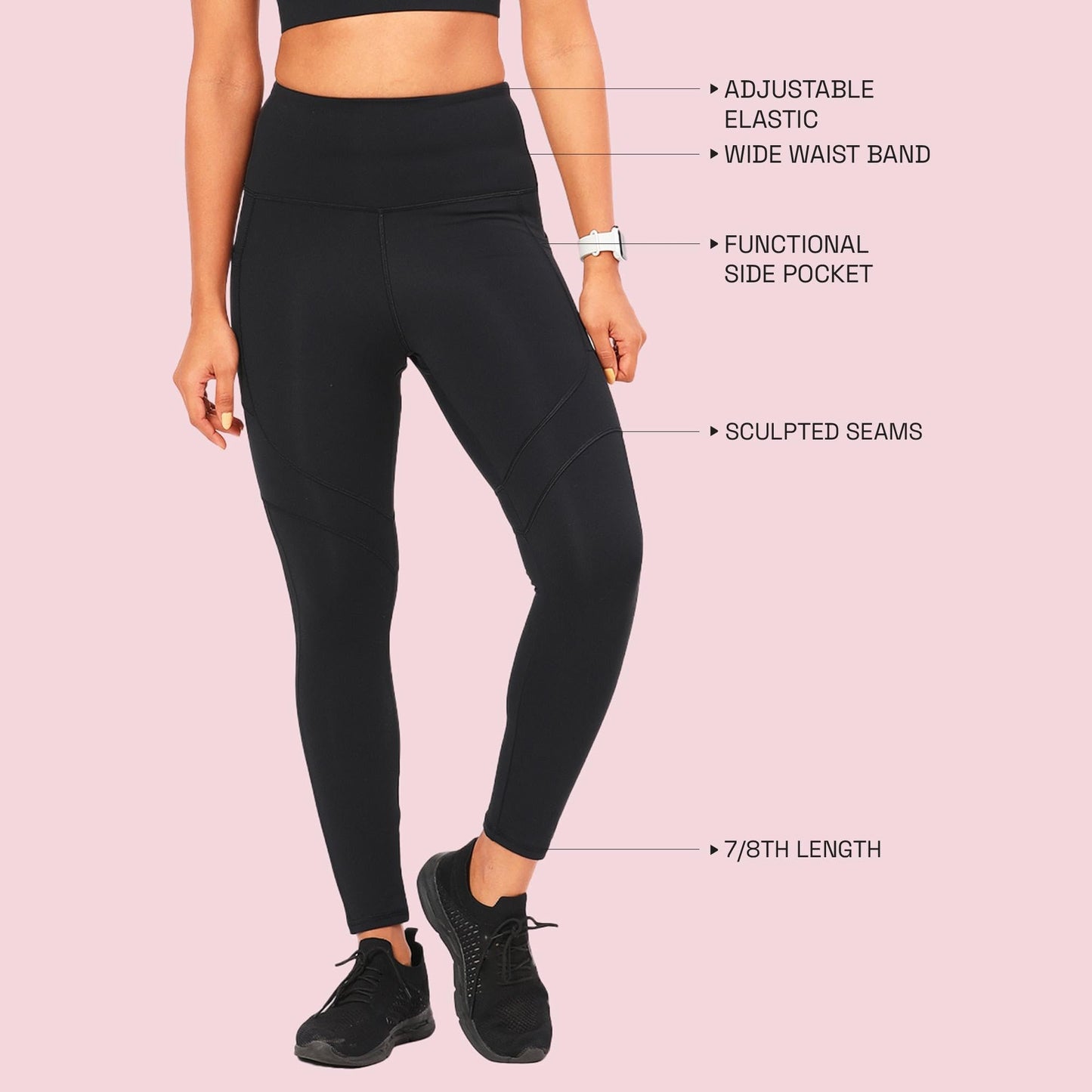 Enamor Womens Skinny Leggings (A610_Jet Black