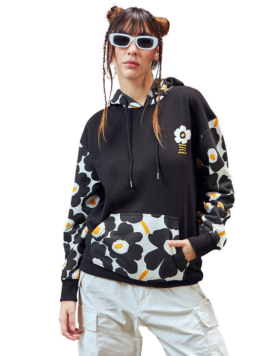 Bewakoof Heavy Duty 1.0 Womens Graphic Printed Oversized Plus Size Hoodies_601639_Black_4XL