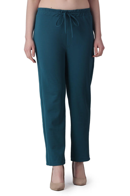 POPWINGS Casual Solid Trousers for Women || Straigh Leg Plain Women Trousers for Summer || Pull On Trousers for Women || Regular
