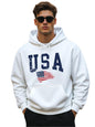 Veirdo Mens Cotton Fleece Oversized Baggy Fit Hoodie Drop Shoulder Usa Front Printed Full Sleeve Hoodie