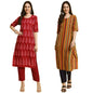 Pinkmint WomenS Printed Crepe Straight Kurta And Pant Set Round Neck Kurta And Pant Set For Women