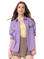 The Souled Store Butterfly Women & Girls Long Sleeve Collared Neck Button Down Relaxed Fit Cotton Shirts Purple