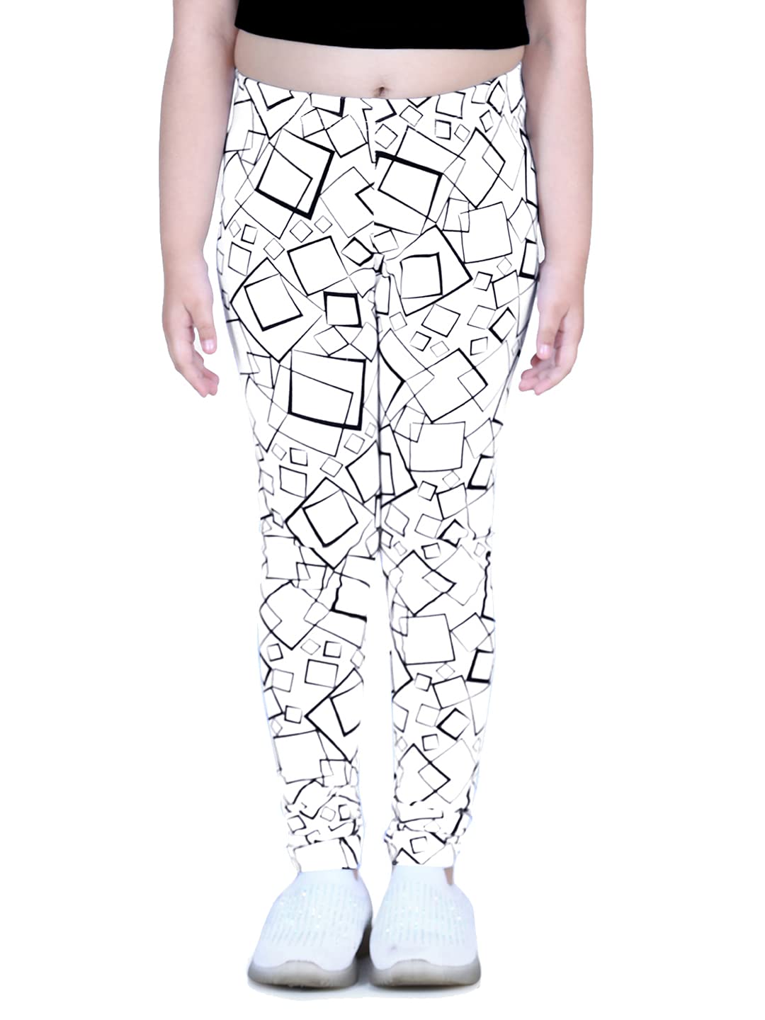 Girls Regular Fit Ankle Length Cotton Leggings (Pack Of 2)