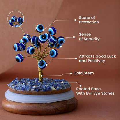 Astrotalk Evil Eye Crystal Dome Tree | Protects from Negative Energy | Feng Shui Items For Good Luck | Home Decor For Living Room & Bedroom | Housewarming Gifts | Aesthetic Home Decor Items,7 Cm